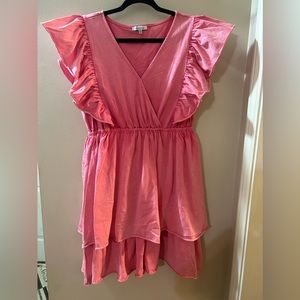 NWOT- Women’s White Birch Mineral Wash Pink Size XL Ruffle Dress